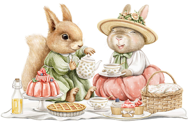 squirrels picnicking